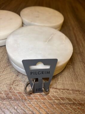 172 Pilgrim Silver Hoop Earrings on Branded Card